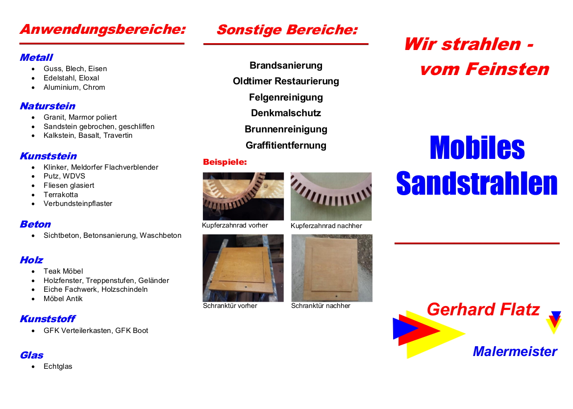 Gerhard Flatz - Malerbetrieb - Sandstrahlen